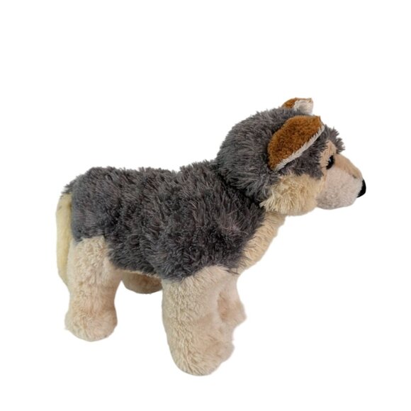 Aurora Timber Wolf Plush 12" Long Stuffed Animal Toy Gray Cream Standing 2017 - Picture 2 of 8